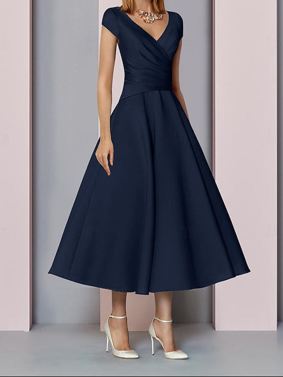 Guest of the A-Line Wedding Mother Neck Elegant Bride V Dress