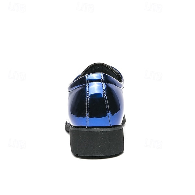 Lace-Up Formal Patent Men Shoes – for Glossy Leather Green