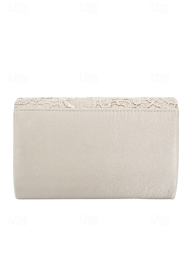 Clutch with Lace Women's Bag Evening Strap Chain