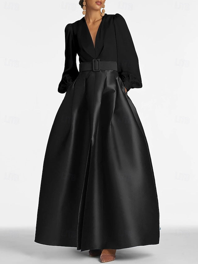 Evening Dress Floor A-Line High Gown Formal Split Wedding Guest