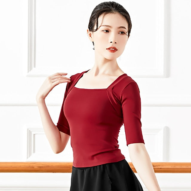 Activewear Top Pure Color Women's Performance Training Half
