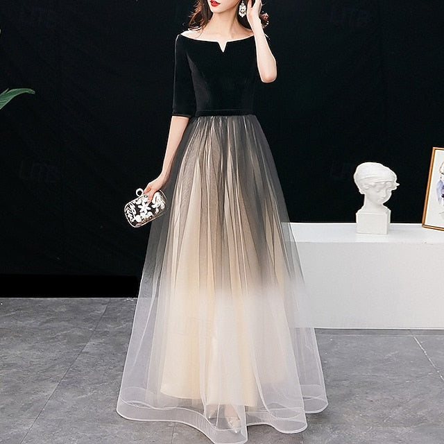 A-Line Evening Gown Elegant Dress Wedding Guest Prom Floor