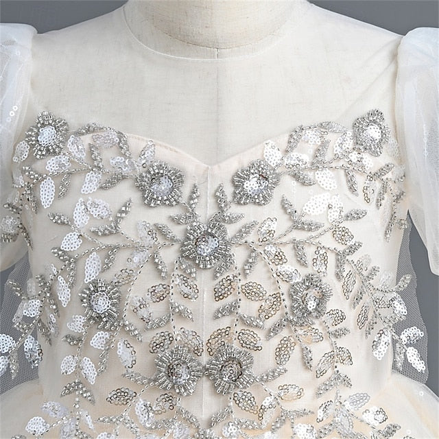 Color Party Solid Girls' Dress Flower Girl Kids