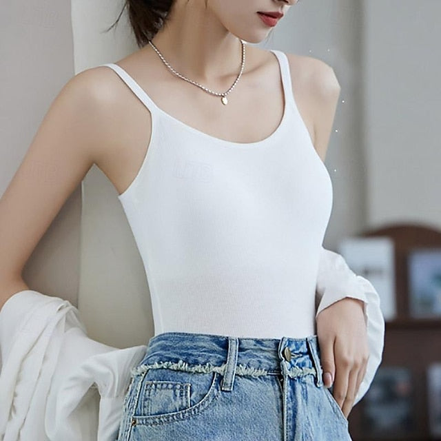 Women's Camisole Tank Top Basic Sleeveless Regular Tops