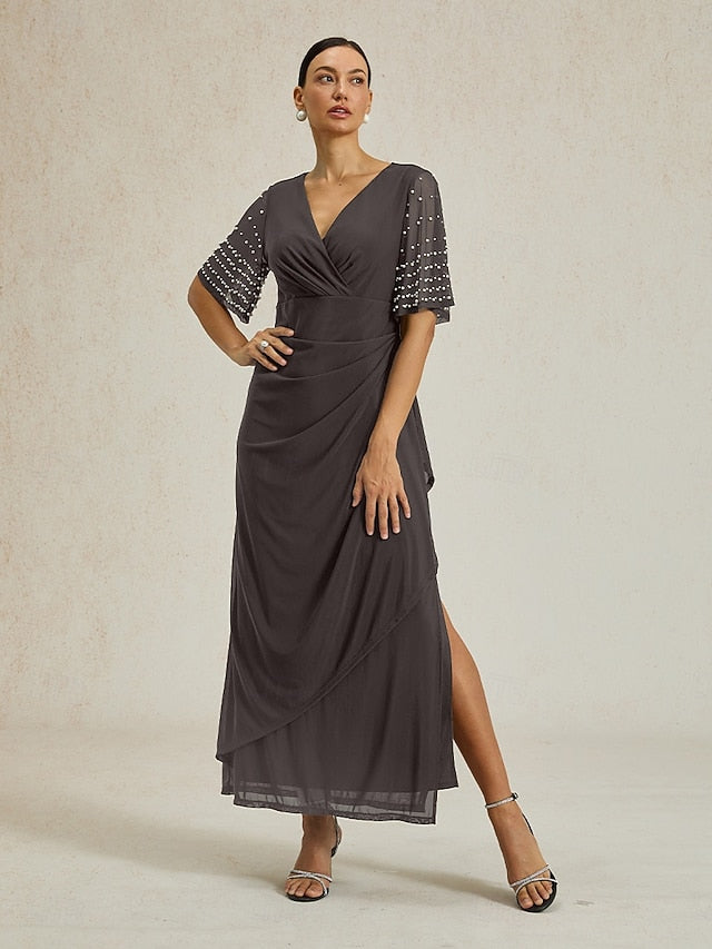 Women's Maxi Dress Sheath Dress Elegant Solid Color Short