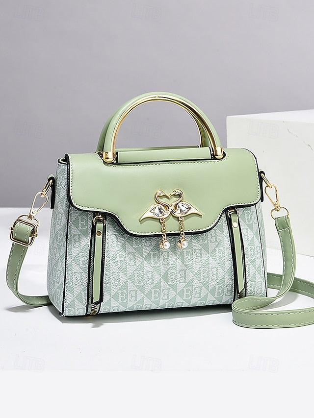 Elegant Women's Beige Crossbody Handbag – Luxury Monogram