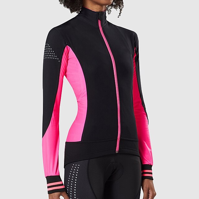 Women's Cycling Jersey Color Block Long Sleeve Bike Jersey