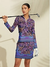 Women's Golf Polo Shirt Green Long Sleeve Top Ladies Golf