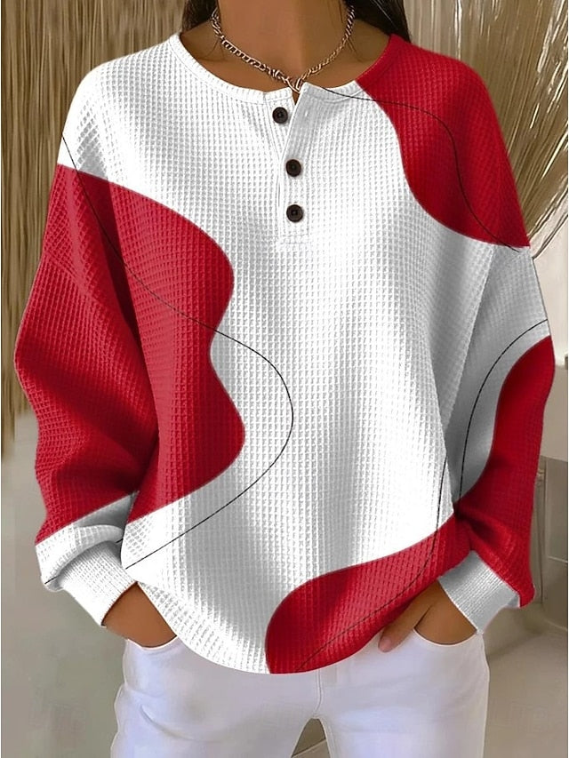 Women's Pullover Sweatshirt Abstract Casual Long Sleeve