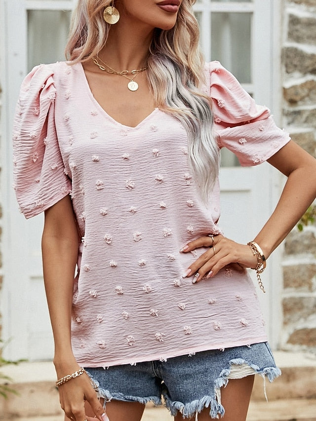 Women's T Shirt Plain Fashion Modern Casual Short Sleeve