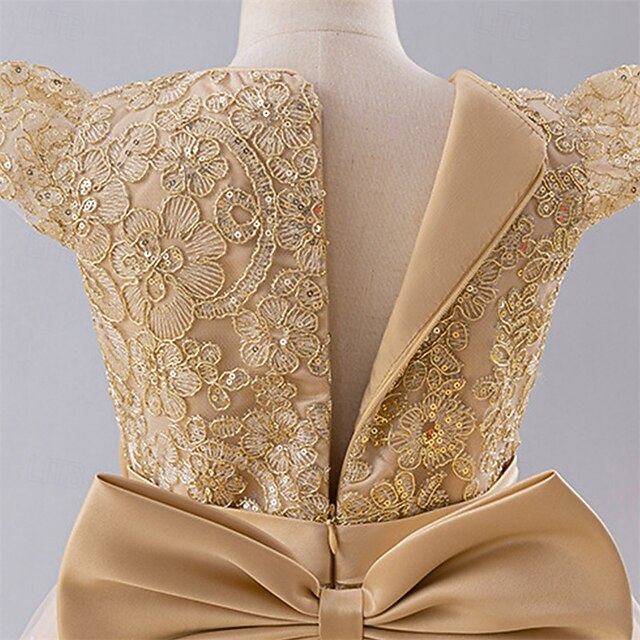 Flower Block Girl Party Color Girls' Dress Kids