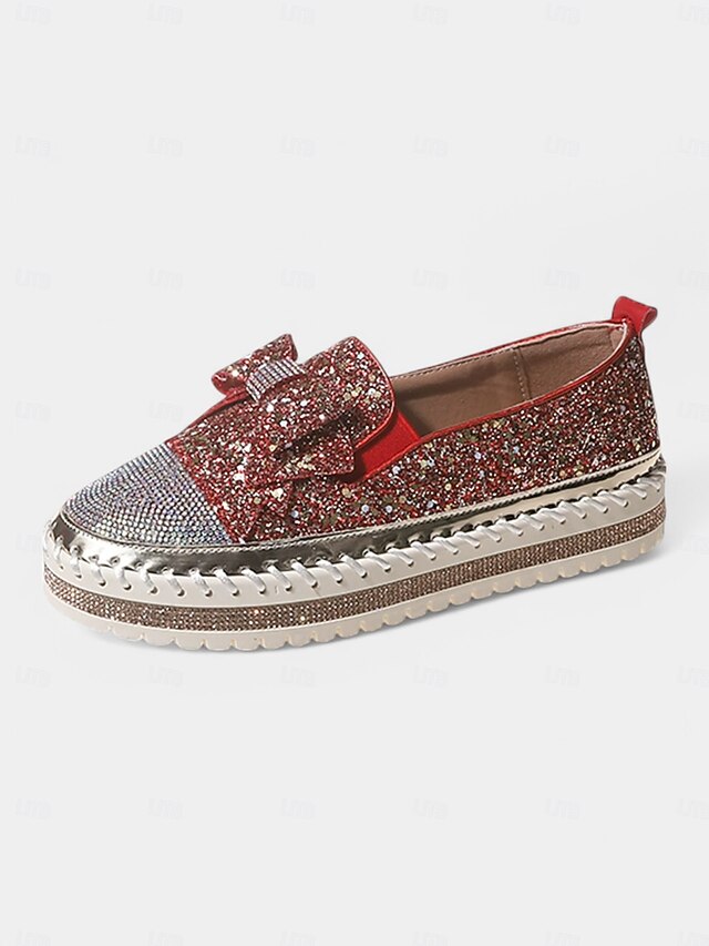 Loafers Rhinestone Slip-On – Sparkling for Glittery Women