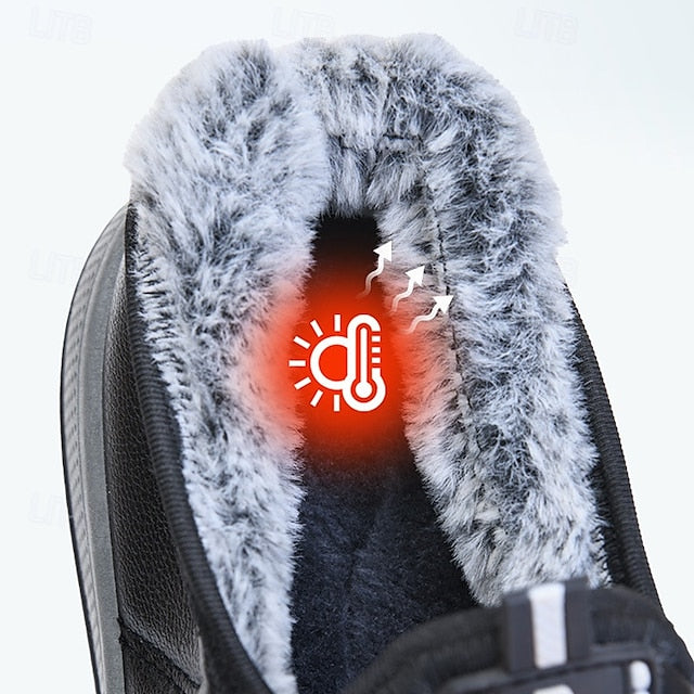 Loafers Boots PU Winter Slip-Ons lined Fleece Men's