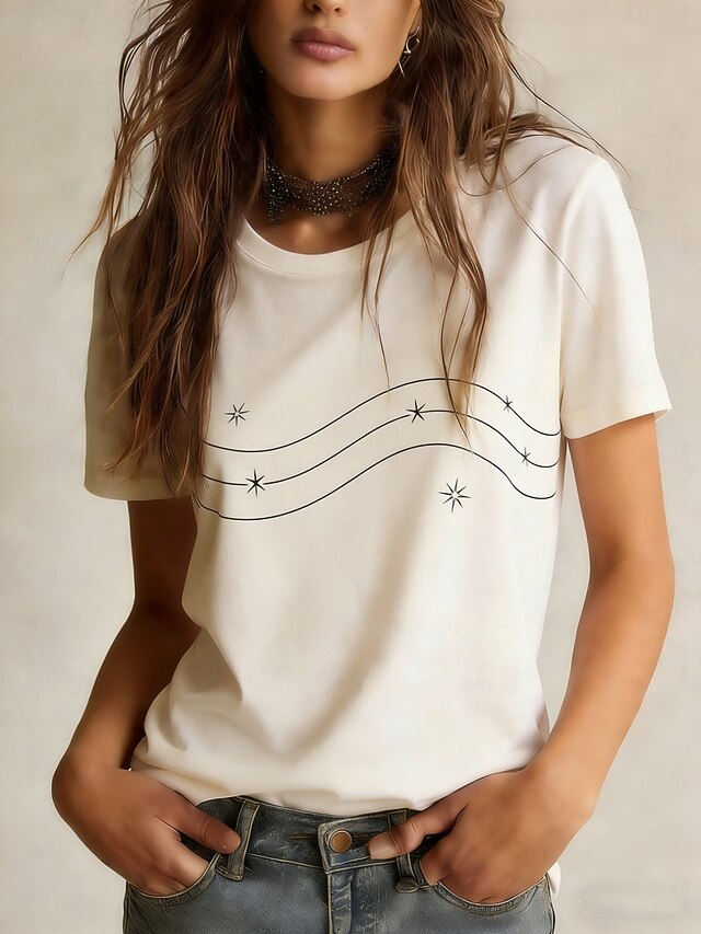 Women's T Shirt Tee Top Print Graphic Abstract Stylish