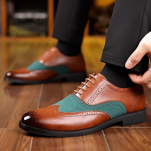Two-Tone in and Wingtip Brown Oxford Shoes Green Men's –