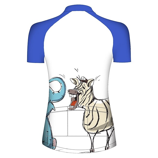 Women's Cycling Jersey Animal Elephant Giraffe Short Sleeve