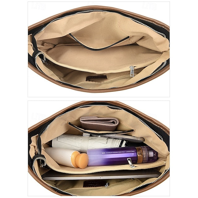 Hobo Accents Green Bag Faux with Brown Leather