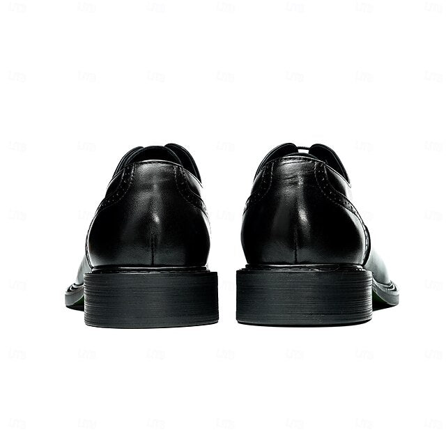 Men's Cap Leather Shoes- Genuine First Oxford Toe