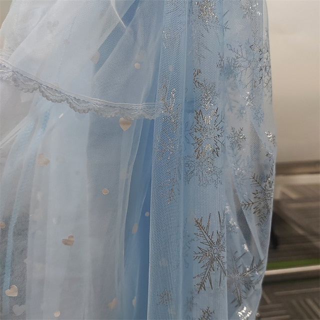 Flower Cosplay Dress Girl Princess Cloak Frozen Elsa