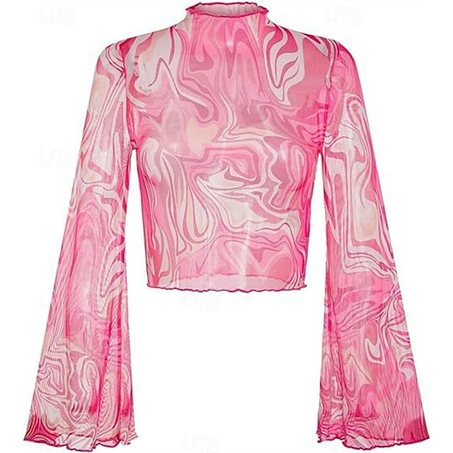 1970s Outfits for Women Bell Sleeve Tops Disco Outfit Floral