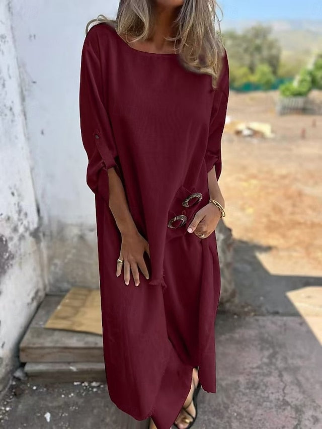 Women's Pants Sets Long Sleeve Crew Neck Solid Color