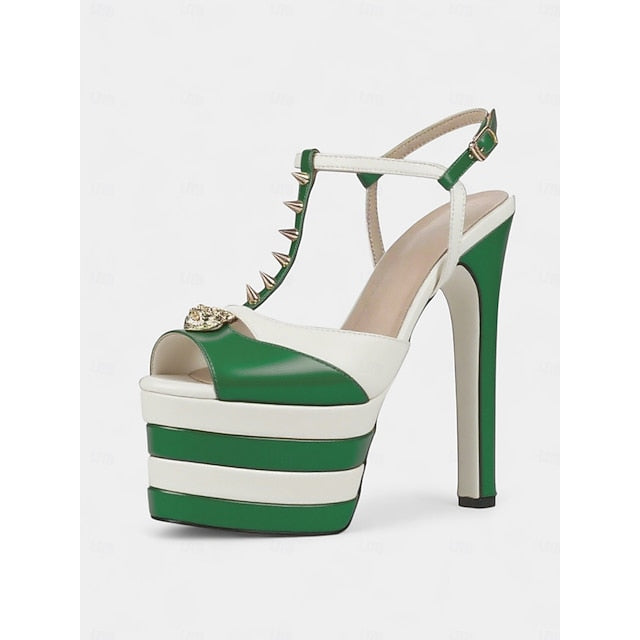 Heels Platform - Silver and Edgy Gold Metallic Women's High