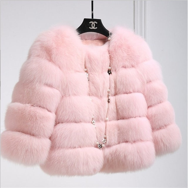 Fur Active Street Coat Women's Elegant Comfortable Faux