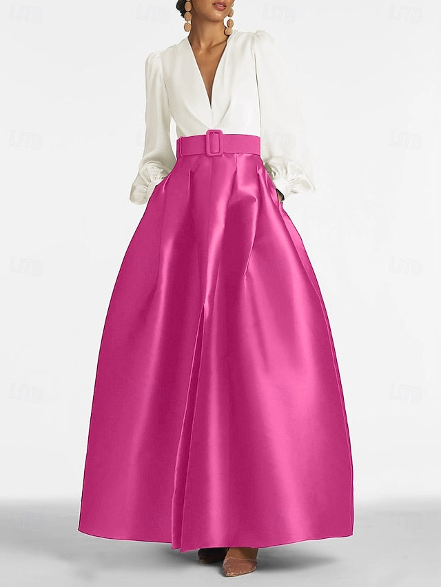 Evening Dress Floor A-Line High Gown Formal Split Wedding Guest