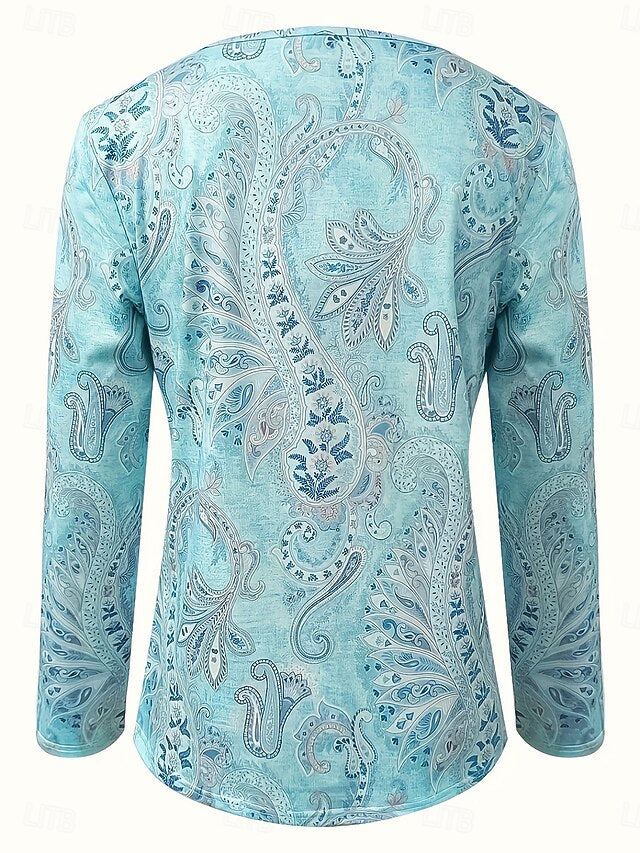 Women's T Shirt Print Graphic Paisley Vintage Fashion