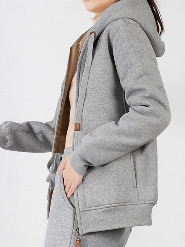 Women's Hoodie Pants Sets Bolero Top Long Sleeve Hooded