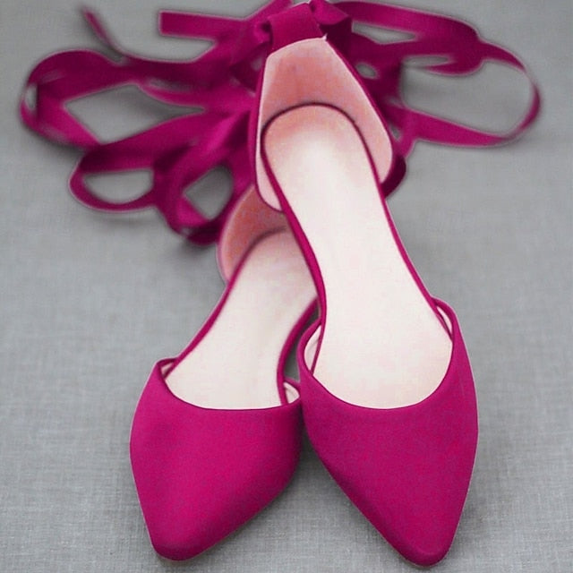 Women's Ballet – Tie Ribbon Flats Comfortable Satin