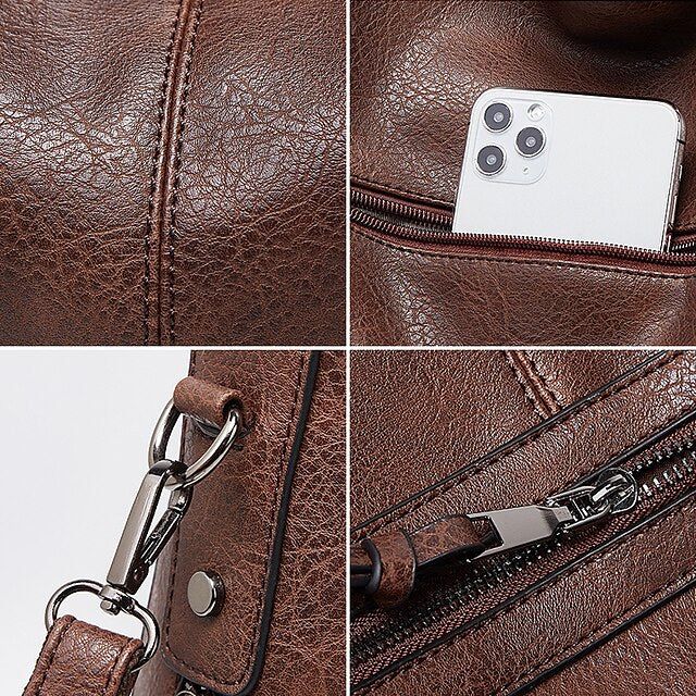 Leather Tote Bag Hobo PU Crossbody Women's Shoulder