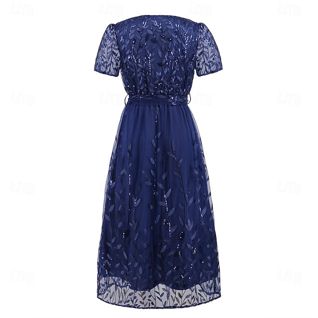 the Dress Sequin V A-Line Elegant Neck Mother of Bride