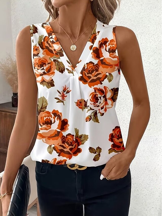 Women's Tank Top Floral Graphic Plants Elegant Vintage