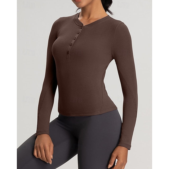 Women's Solid Colored Tennis Shirt Sport Top Stylish