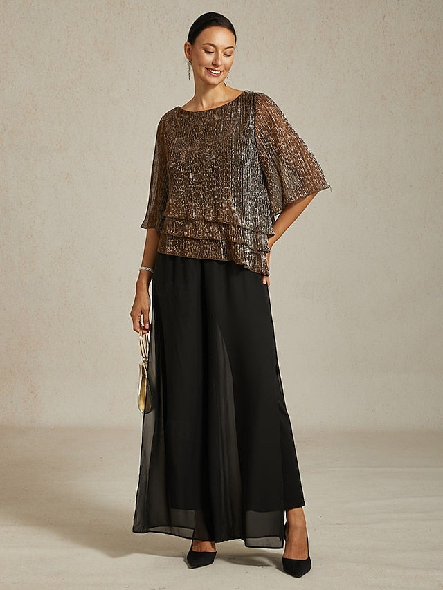 Women's Blouse Chiffon Tops Lace Tops Ruched Glitter Solid