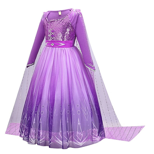 Theme Princess Fairytale Girl Anna Dress Frozen Flower Party