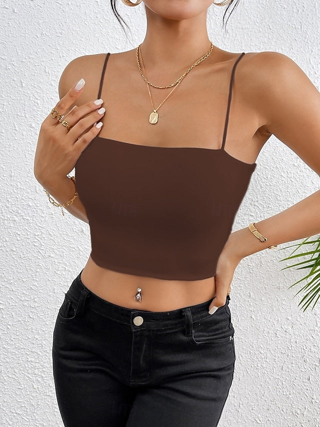 Women's Tank Top Blouse Camisole Tank Top Plain Stylish
