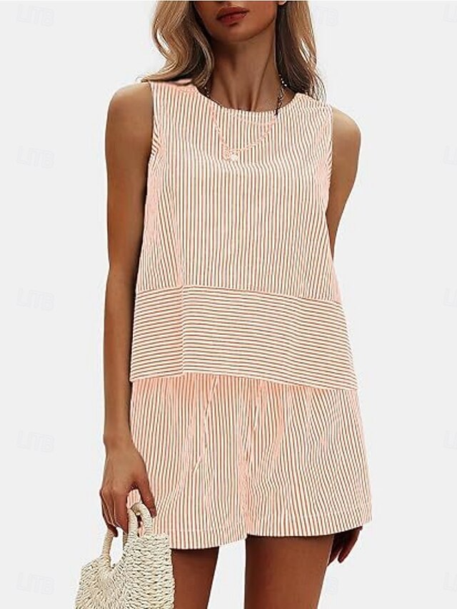 Women's Shorts Sets Bolero Top Sleeveless Round Neck