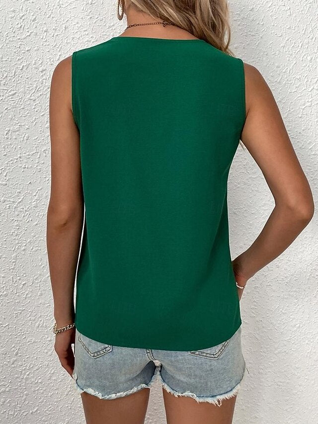 Women's Camp Collar Shirt Ruched Patchwork Solid Color