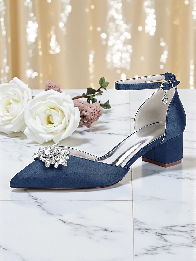 Shoes Burgundy Women's Heel Satin Block with Wedding