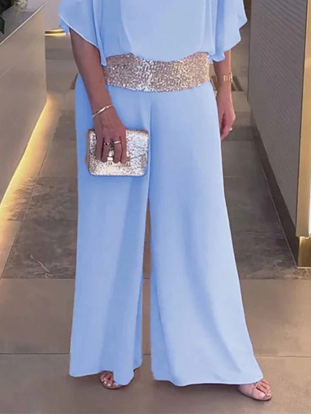 Two Piece Jumpsuit Pantsuit Floor Length Mother of the Bride