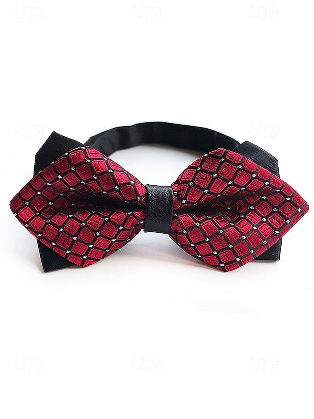 Bow Christmas with Tie Geometric Pattern Men's