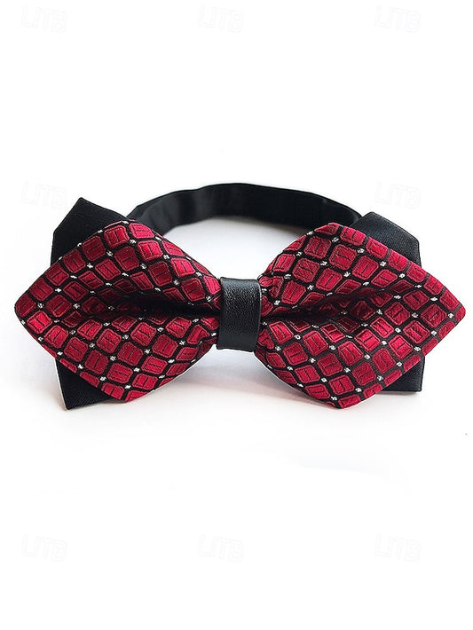 Bow Christmas with Tie Geometric Pattern Men's