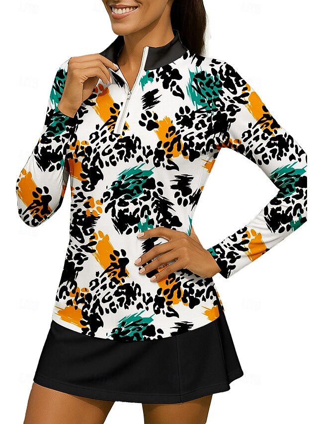 Women's Animal Leopard Sport Shirt Golf Polo Shirt Tennis