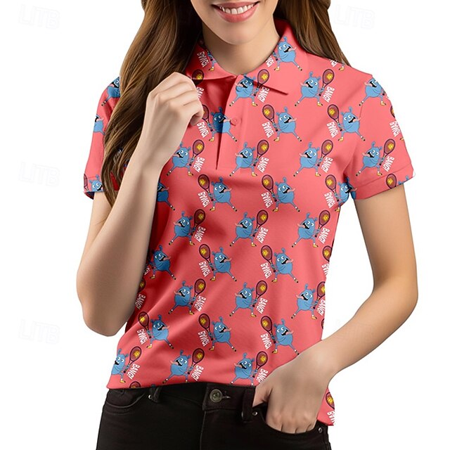Women's Animal Tennis Shirt Short Sleeves Print UPF50+