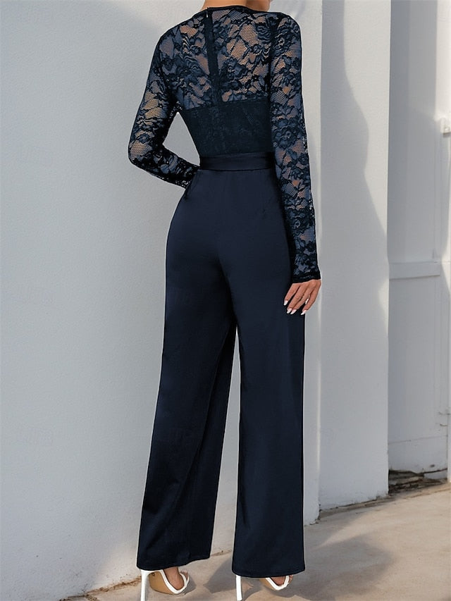 Jumpsuit / Pantsuit Mother of the Bride  Elegant Casual Jewel
