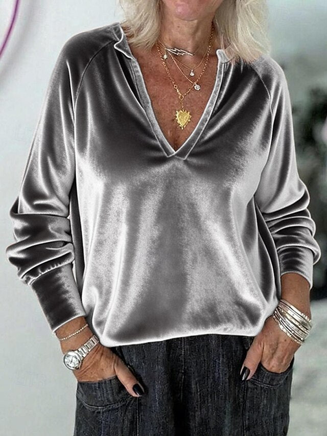 Women's Blouse Solid Color Elegant Vacation Stylish Long