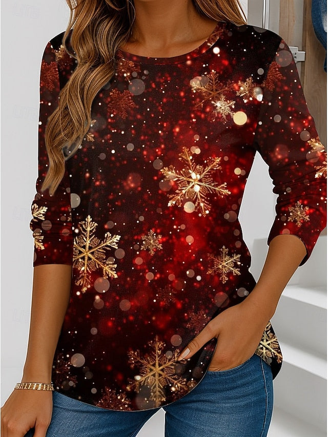 New Year Women's T Shirt Print Graphic Fashion Modern Long