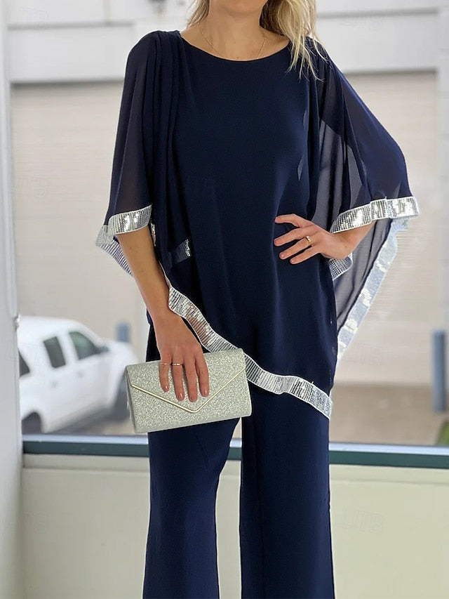 Elegant Dress of Bride Mother Two Simple the Pantsuit Piece